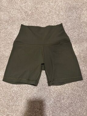 Aritzia High-Waist Olive Bike Shorts